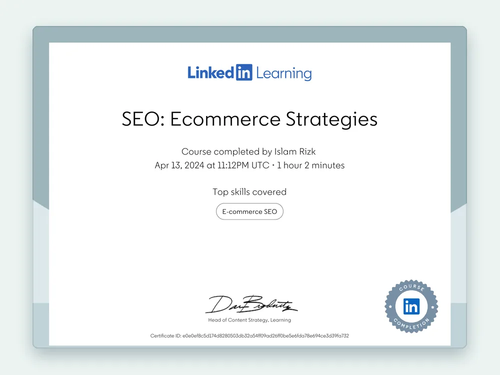 SEO: Ecommerce Strategies — LinkedIn Learning
